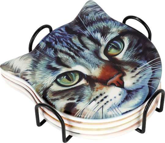 Excellent Houseware Σουβέρ Μεταλλικό με Βάση Μπεζ 4τμχ