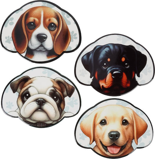 Excellent Houseware Coasters Σουβέρ Μεταλλικό με Βάση Μπεζ 4τμχ