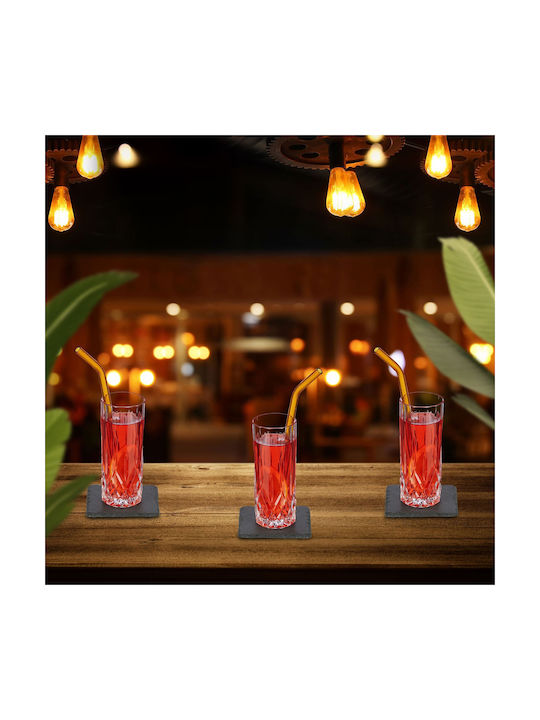Relaxdays Set De Suporturi Pentru Pahare Din Lemn Gri 10 Bucăți