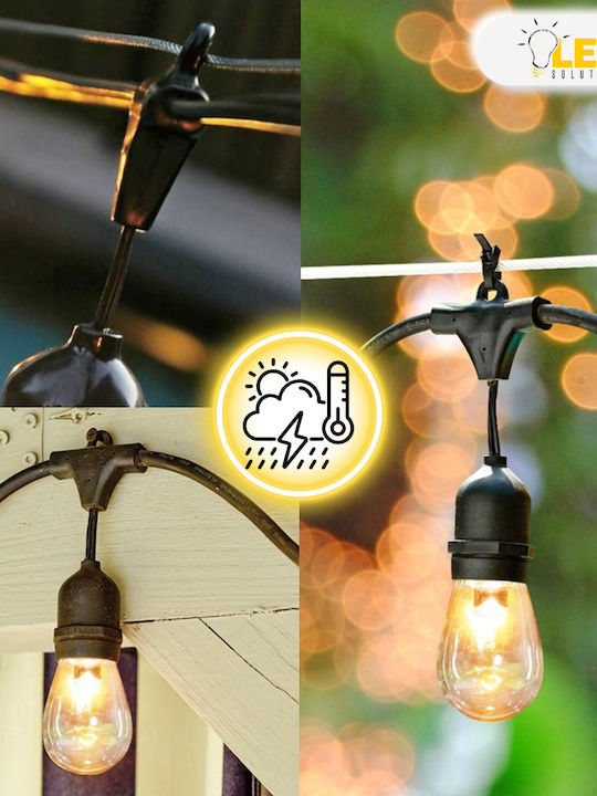 Led Solution Светеща Гирлянда LED IP65 20m с 40 Крушки Топло Бяло