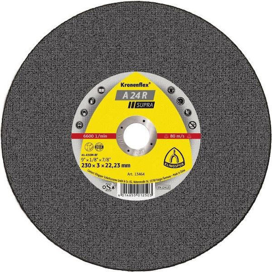 Klingspor Met Schleifscheibe 230mm x 3,0mm x 22,2mm A24r Supra