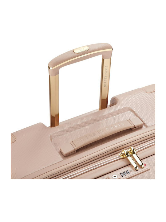 Delsey Large Travel Suitcase Beige Rose Height 82cm