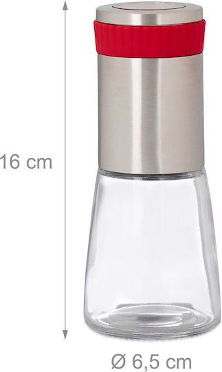 Relaxdays Handbetriebener Salz- und Pfeffermühlen-Set Inox in Grau Farbe 6,5cm
