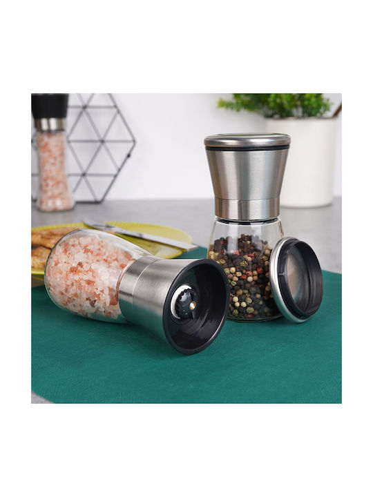 Orion Set Râșnițe Manuale Condimente din Sticlă 13.5cm 2 Bucăți