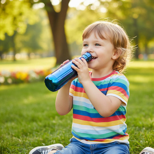 Queen Mother Kids Water Bottle Thermos Stainless Steel Blue 500ml