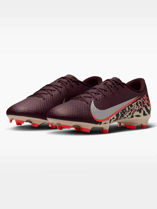 Nike United Mercurial Vapor 16 Academy Football Shoes with Cleats FG/MG Burgundy Crush University Red Fossil Metallic Silver