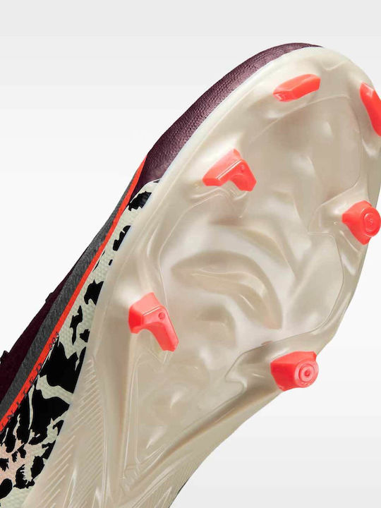 Nike United Mercurial Vapor 16 Academy Football Shoes with Cleats FG/MG Burgundy Crush University Red Fossil Metallic Silver