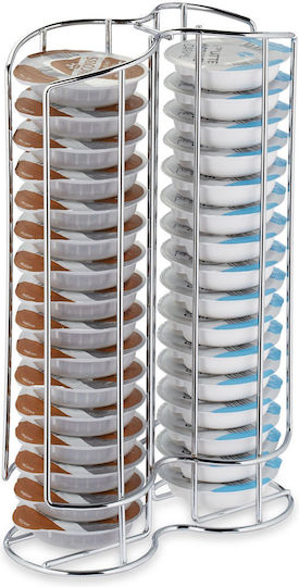 Relaxdays Coffee Capsule Dispenser 32 Tassimo Capsules Silver 29x18x8.5cm