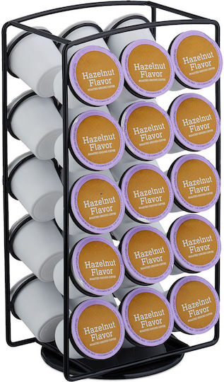 Rotating Holder Coffee Capsules Relaxdays 30 Capsules 30.5x16x12.5cm Black