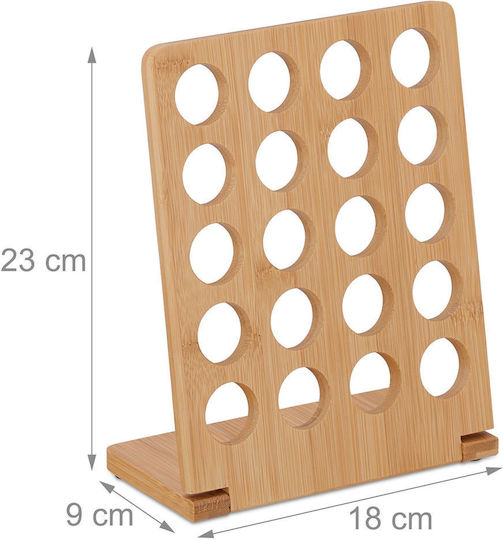 Suport Pentru Capsule Cafea 20 Capsule Bambus Natural 23x18x9cm