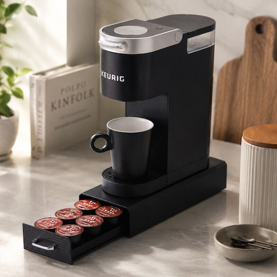 Organizator Sertar Pentru Capsule Cafea Compatibil K-cup Nespresso 32 X 12.5 X 6 Cm Negru