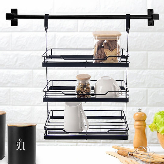 Orion Pendant Metal Shelf 32x11x46cm Black