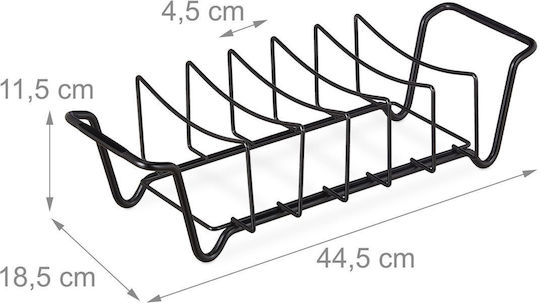 Relaxdays Suport Pentru Farfurii De Dulap Inox 11.5x18.5x44.5cm Negru