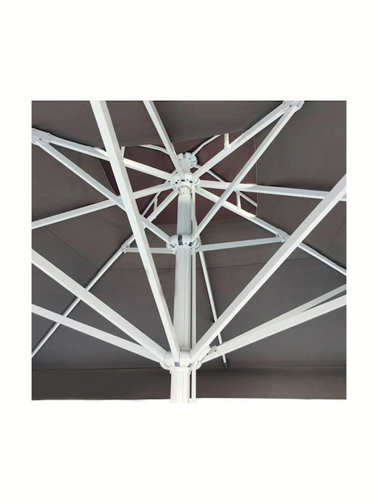 Umbrelă Profesională Pătrată Din Aluminiu Gri 5x5m