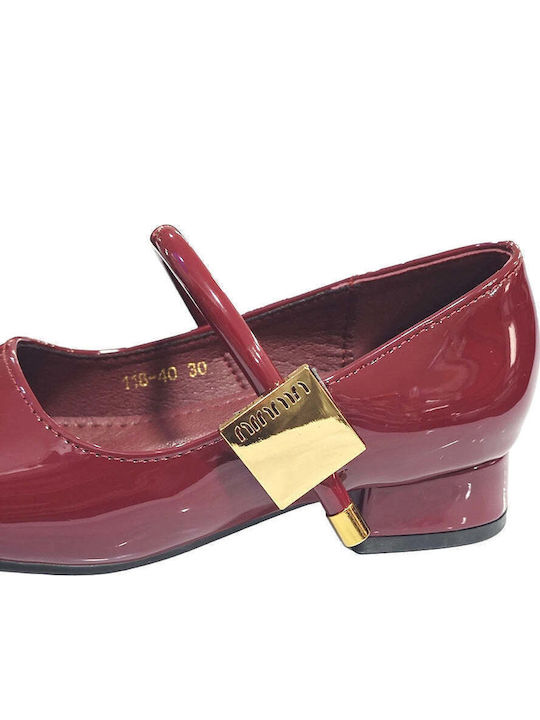 Kinder Pumps & Ballerinas mit Bügel- und Schleifenverschluss Burgundisch