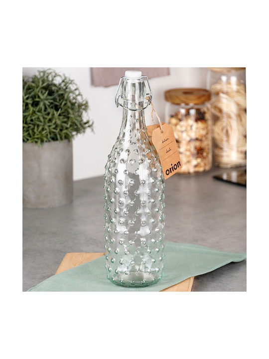 Orion Glass Water Bottle With Transparent Clip 1000ml