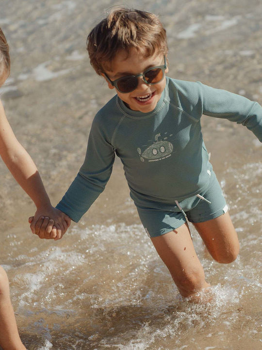 Little Dutch Kids Swimwear Rashguard With Long Sleeve Ocean Green