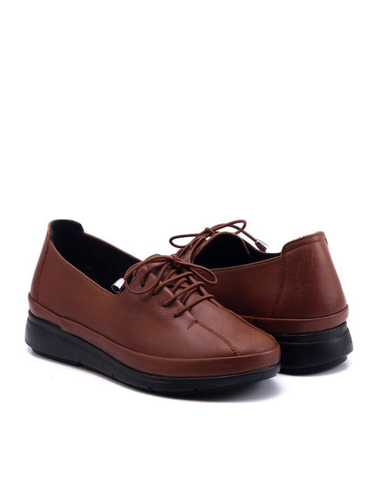 Leder Damen Oxfords in Braun Farbe
