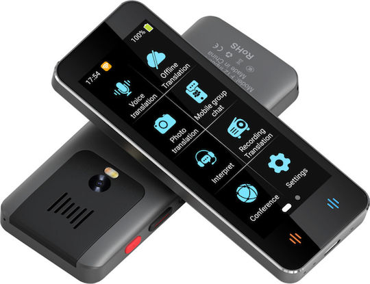 Traducător Vocal Digital Inteligent Bidirecțional Peste 137 de Limbi Online Offline Visionhub Traducere în Timp Real Voce Text Fotografii Wi-fi Ecran Tactil de 2,4 Inch 8gb Negru