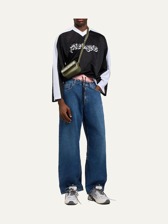 Men's Jeans Pants with Loose Fit Medium Blue