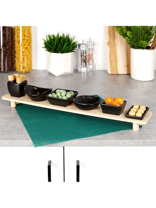 Excellent Houseware Ceramic Orntevieres 7 Positions with Base Black 7 Pieces