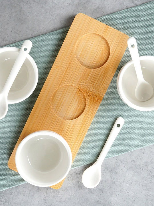 Vilde Keramik Dessert Turm Ständer 3 Schlitze mit Basis Weiße P21.5xM6.5xH5.5cm 7 Stück