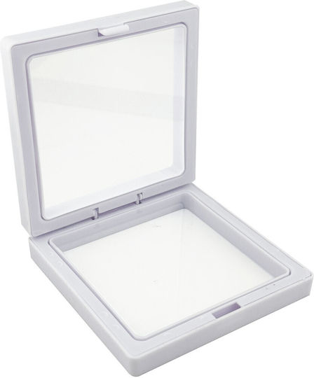 Set 12 Boxe Martisoare Broschen Flippy 3D Display Weißes Modell 8,5 x 8,5 cm Doppelter Kunststoffrahmen Elastisches Transparentfolie Verschlusssystem