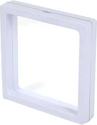 Set 12 Boxe Martisoare Broschen Flippy 3D Display Weißes Modell 8,5 x 8,5 cm Doppelter Kunststoffrahmen Elastisches Transparentfolie Verschlusssystem