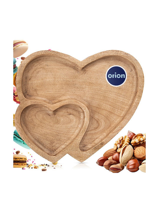 Orion Ξύλινη Ορντεβιέρα 2 Θέσεων Μπεζ Ø23xY2.5cm Π20xΜ20xΥ2.5cm