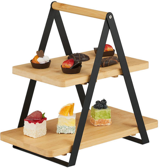 Relaxdays Metallische Etagere 2 Etagen Beige P33xM34xH19cm Relaxdays Metallische Etagere 2 Etagen Beige P33xM34xH19cm