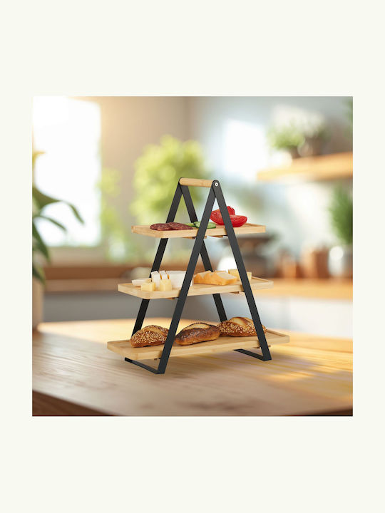 Relaxdays Etajeră Metalică Cu 2 Nivele Bej P33xL34xÎ19cm