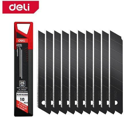 Set 10 Replacement Blades 25 Mm Utility Knife Sk2 Steel