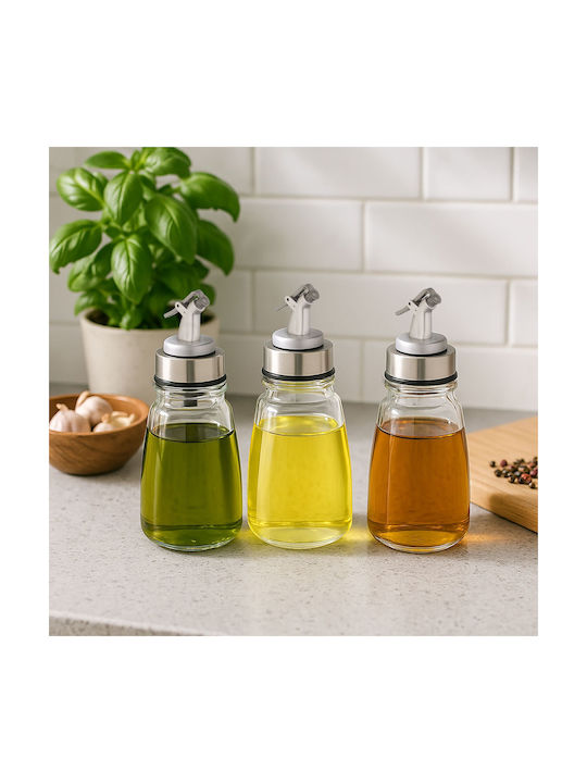 Relaxdays Relaxdays Öl- und Essigspender-Set Glas mit Fluss