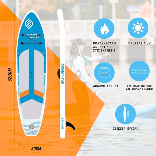Homeone Aufblasbare SUP Board mit Länge 3,2 m Weiß