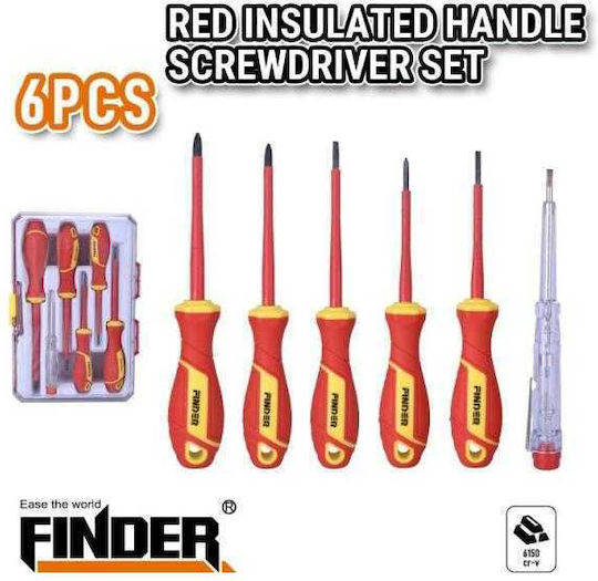 Finder Set 6 Magnetic Electrician Screwdrivers