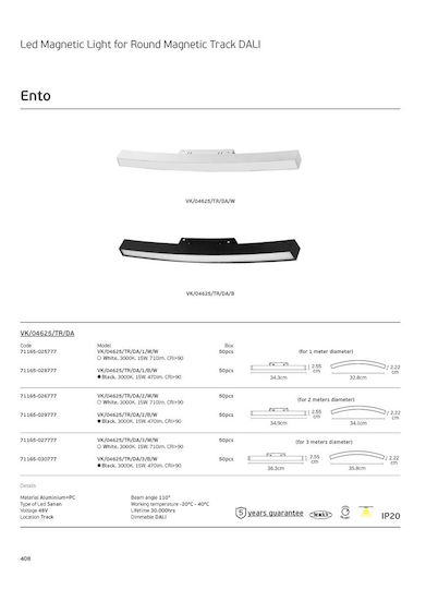 VK Lighting Commercial Linear LED Ceiling Light 3W Warm White
