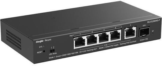 Ruijie RG-ES206MG-P Managed L2 PoE+ Switch με 4 Θύρες Gigabit (1Gbps) Ethernet