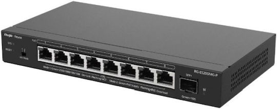 Ruijie RG-ES209MG-P Managed L2 PoE+ Switch με 8 Θύρες Gigabit (1Gbps) Ethernet