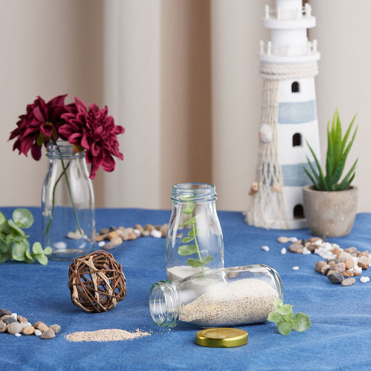 Set 24 Sticle din Sticlă Relaxdays 150 Ml Transparent Aurii 12x5.5cm
