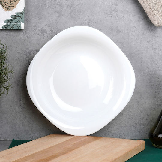 Orion Luna Servierplatte und Schüssel Glas Weiß Durchmesser 21cm 6 Stück