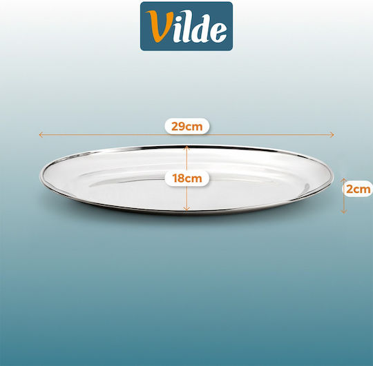 Vilde Vilde Servierplatte Oval Rostfreier Stahl Grau 29x18cm