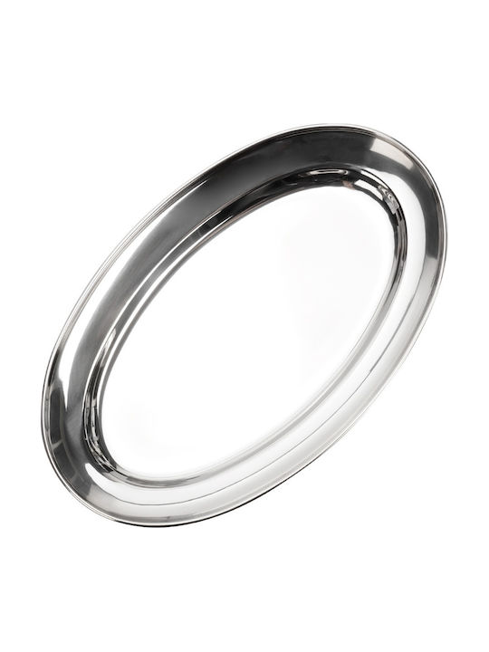 Vilde Oval Stainless Steel Gray Serving Platter 29x18cm
