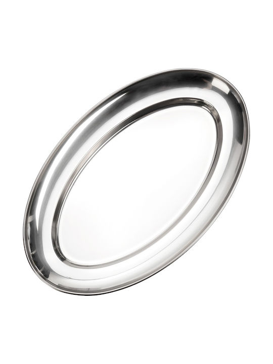 Vilde Piată de Servire Ovală Inox Gri 32x20 cm