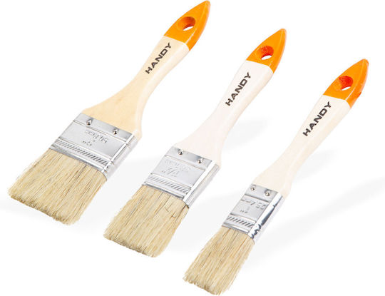 Pinsel Set 3 Stück 25 50 Mm Holzgriff Waschbare Lacke Lasur