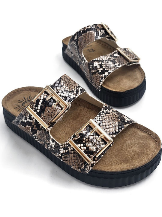 Кожени Дамски Сандали Flatforms