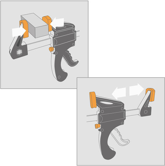 Set 2 Parallel Hair Clips One Hand 300 Mm Clamping Releasing Function