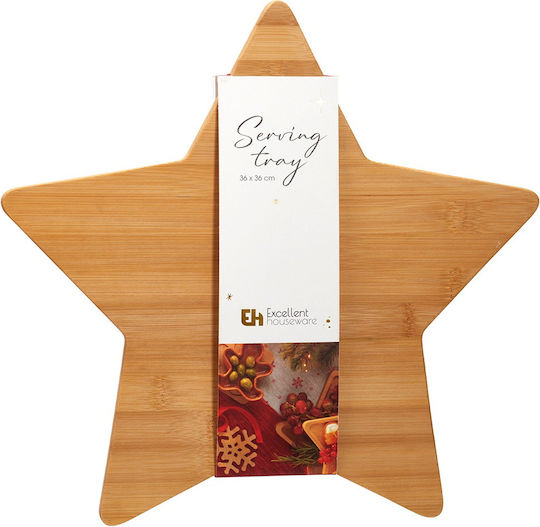 Excellent Houseware Cheese Serving Platter Wooden 36x36cm