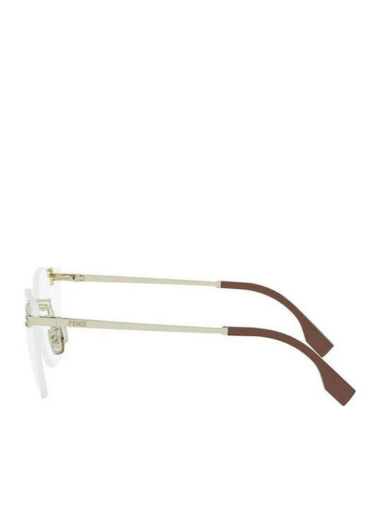 Fendi Ochelari De Soare Pentru Femei Cu Ramă Metalică Argintie Și Lentile Argintii Oglindă
