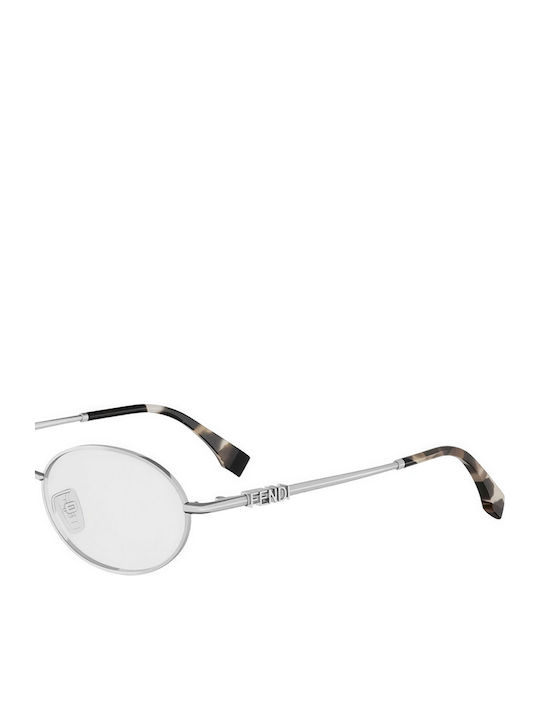 Fendi Ochelari De Soare Pentru Femei Cu Ramă Metalică Argintie Și Lentilă Oglindă Argintie