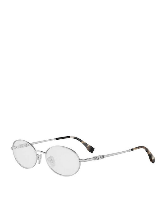 Fendi Ochelari De Soare Pentru Femei Cu Ramă Metalică Argintie Și Lentilă Oglindă Argintie